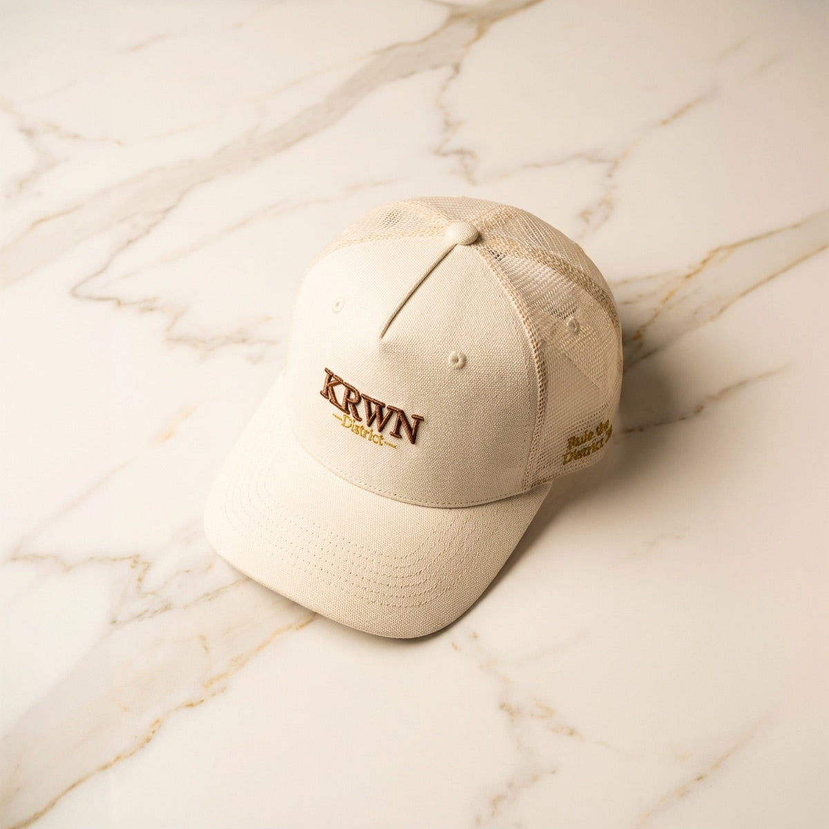 KRWN District Trucker Cap on marble — Trucker Caps collection